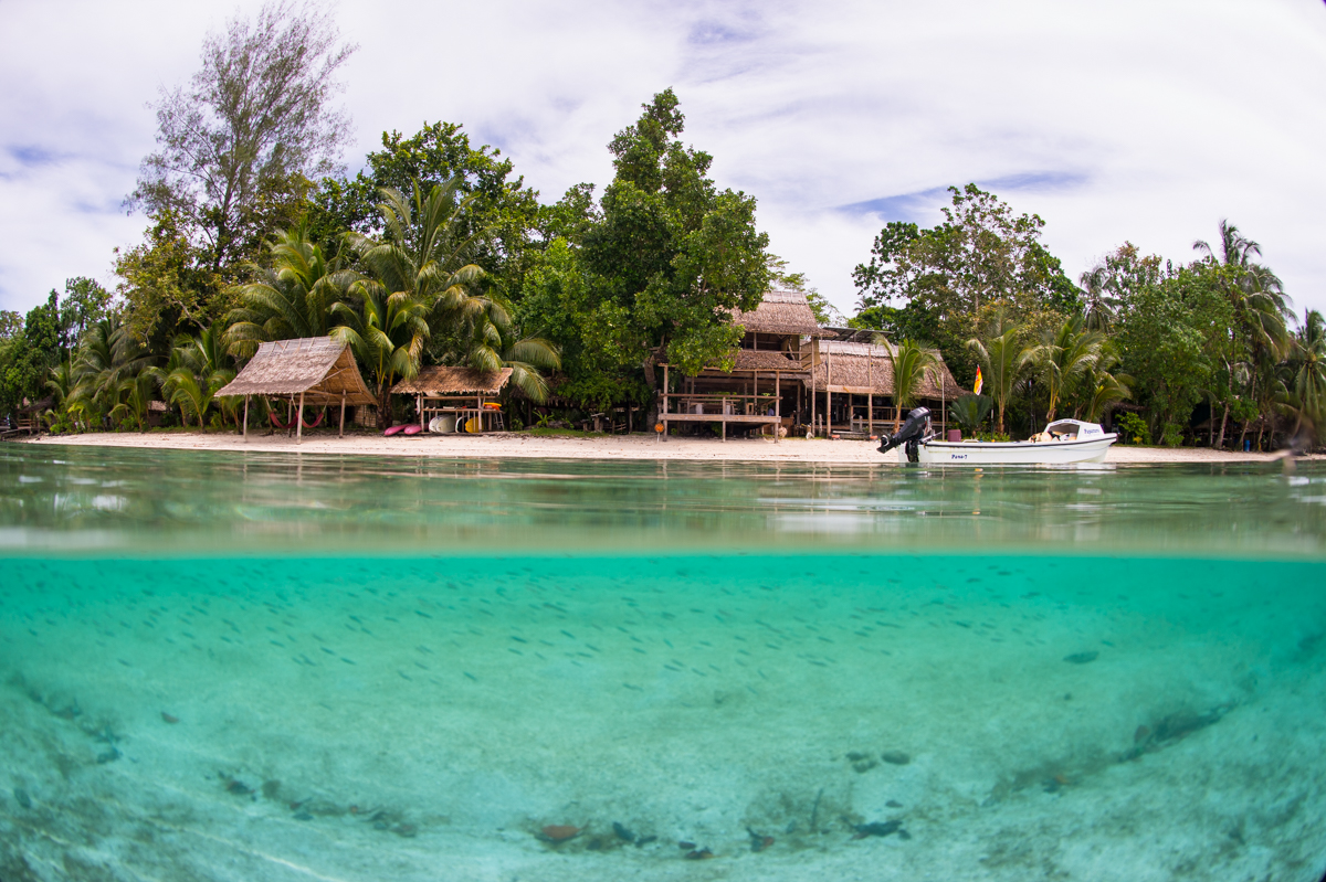 Arriving at Papatura Island by boat