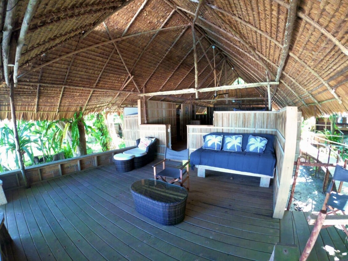 Family Bungalow at Papatura with its enclosed waterfront deck