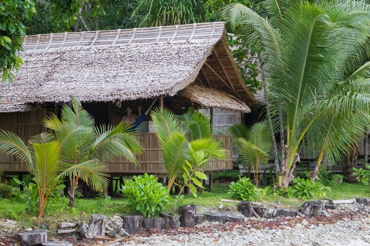 Waterfront deck of the family bungalow