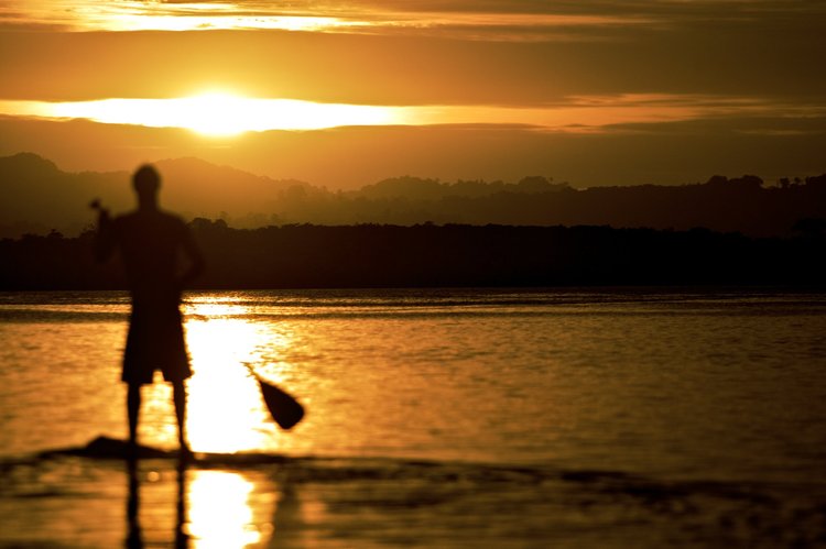 Sunset paddle at Papatura Island Retreat