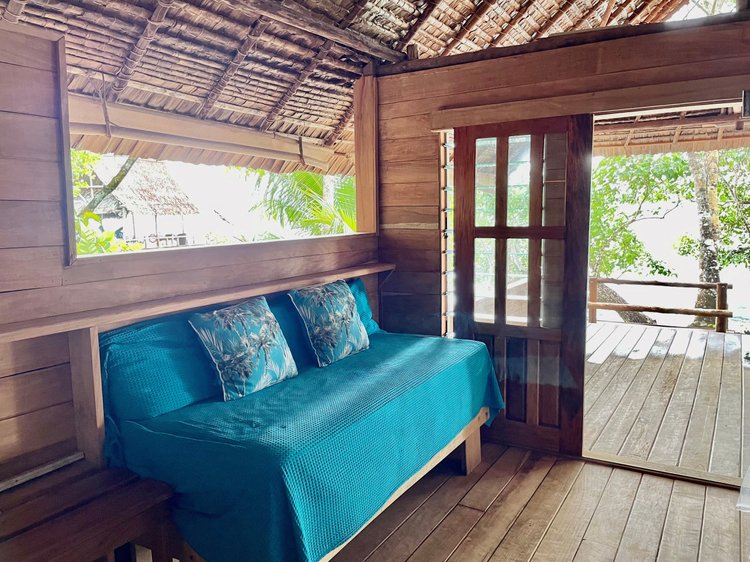 Couch inside the Love Nest Bungalow