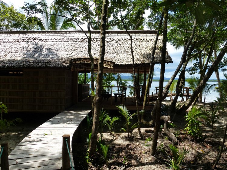 Private jetty at the Sunset Bungalow