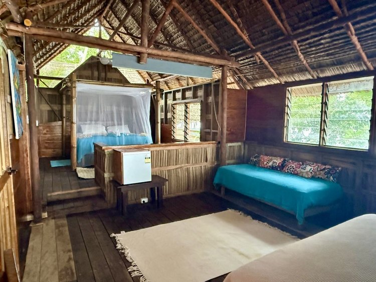 The Sunset Bungalow at the western end of the island