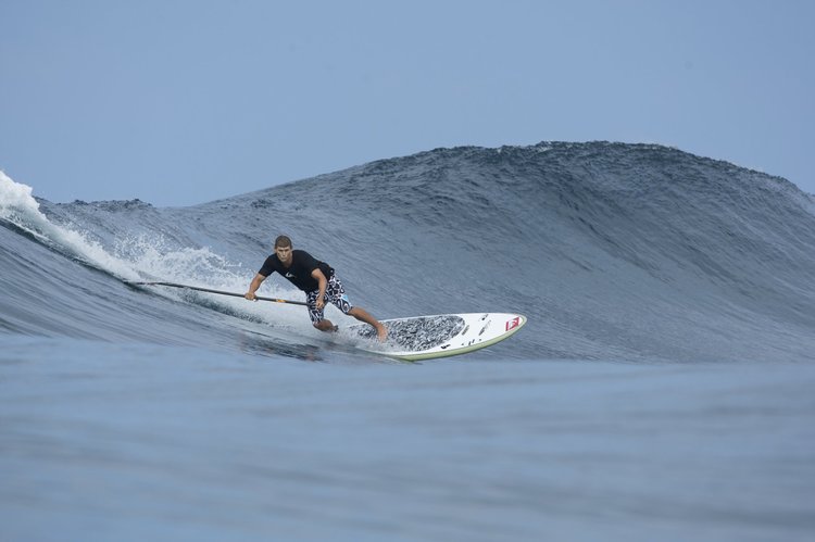 Jamie surfing at PTs